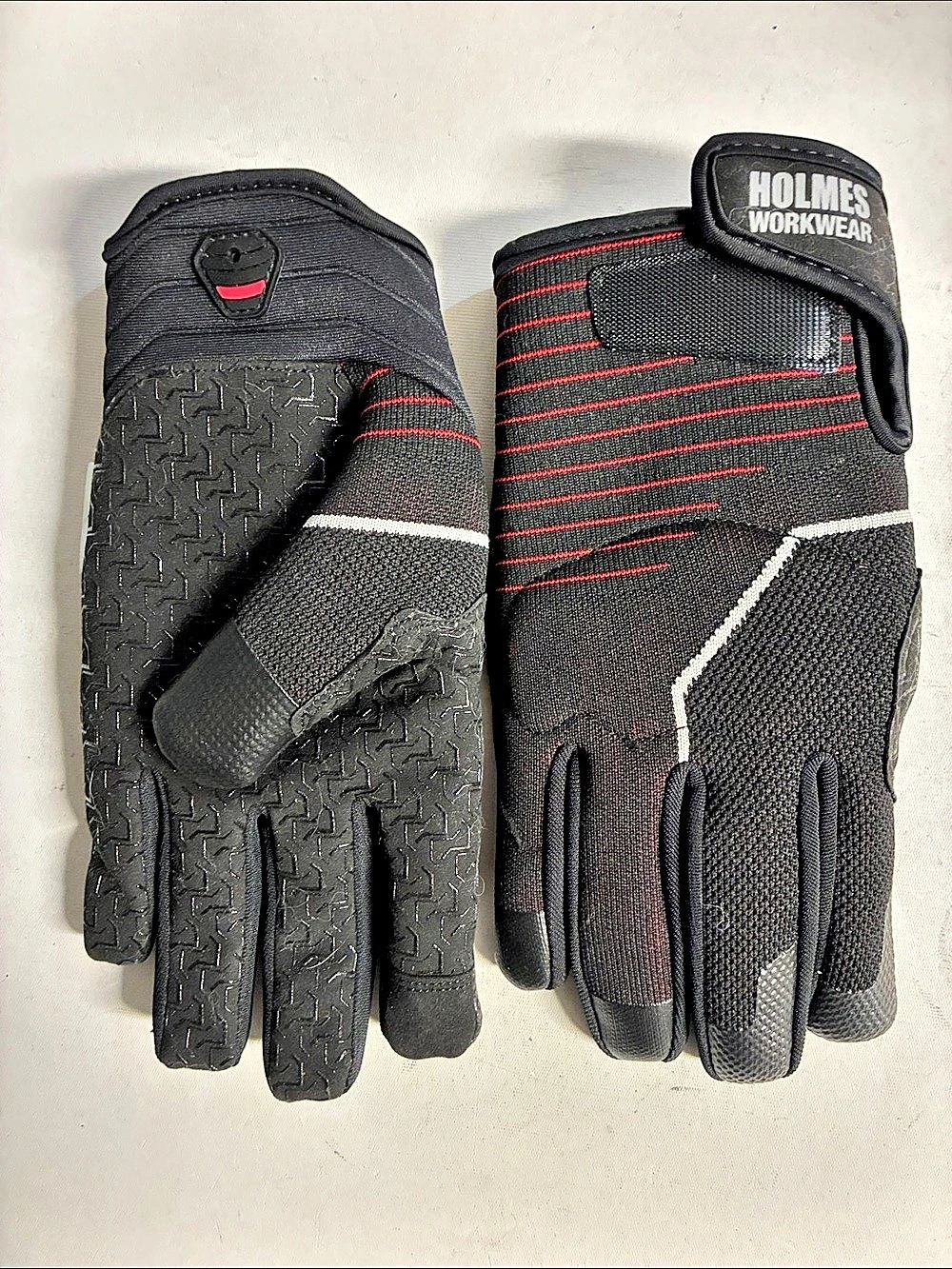 Holmes Workwear High-Performance Mechanics Gloves Black Red